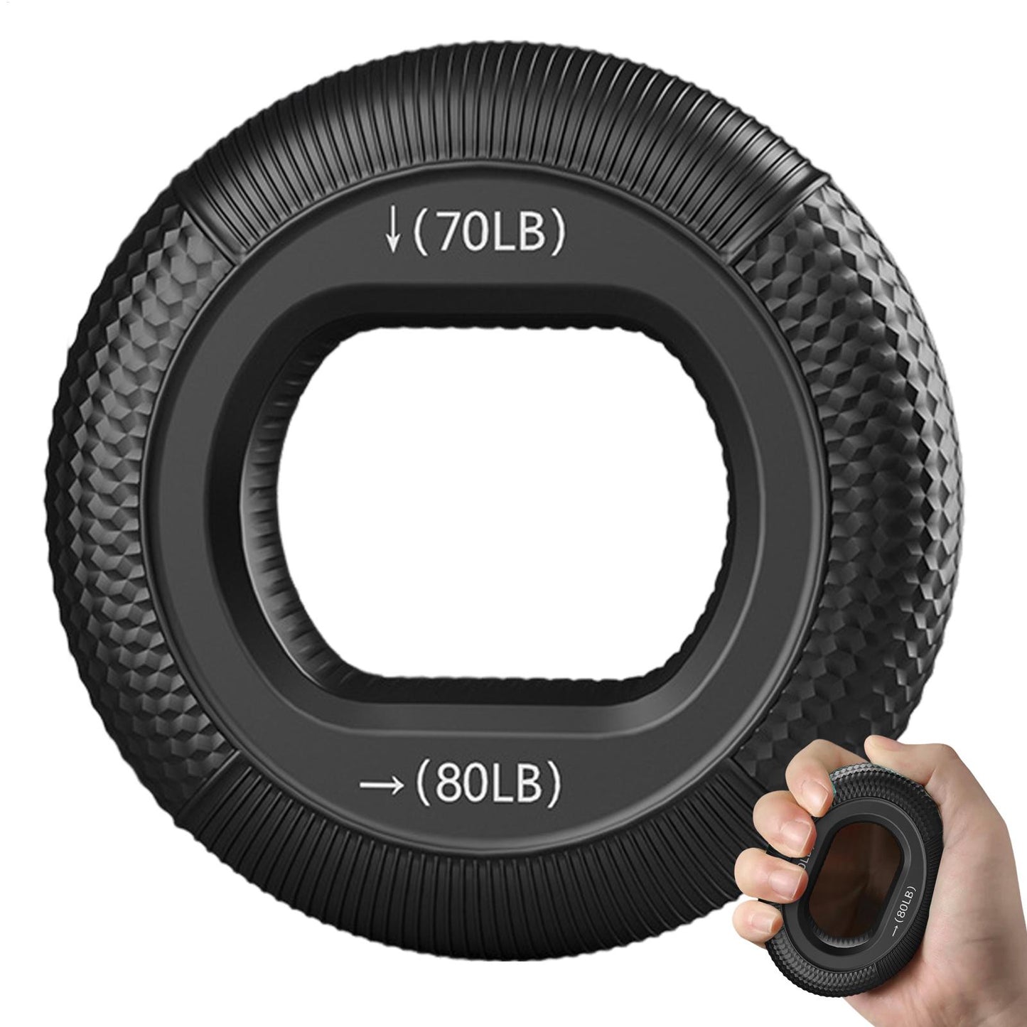 Hand Grip Strengthener Ring, Silicone Finger Trainer, Wrist and Finger Workout Expander, Muscle Strength Fitness Device