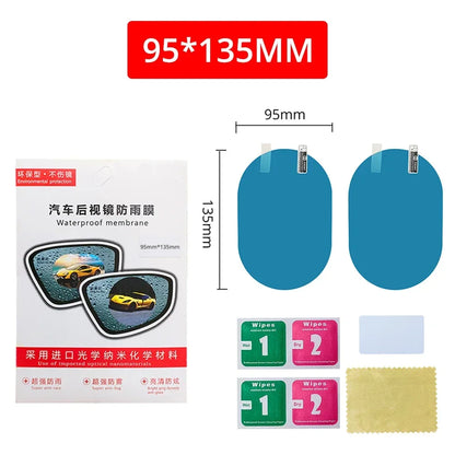 Rainproof Car Sticker for Rearview Mirror, Clear Sight Anti Fog Film, Car Mirror Protection Rain Film