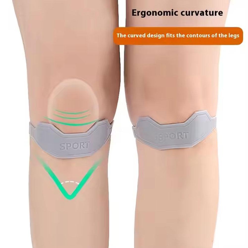 Flexible Knee Support Band, Silicone Patellar Tendon Strap, Elastic Patella Protection Strap for Sports, Gym, Daily Use