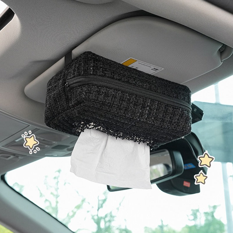 Creative Car Tissue Box, Small Fragrance Style, High End Car Hanging Paper Box, Multi Function Handrail Box