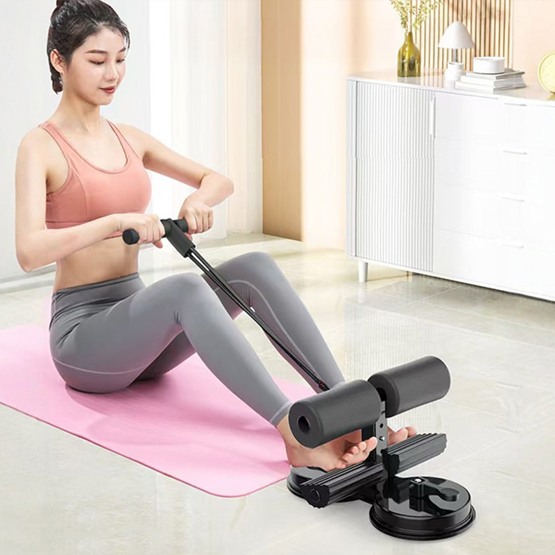 Sit-Up Assistant with Elastic Drawstring Core, AB Trainer Aids Double Suction Cup Core Strength Training Workout Fitness