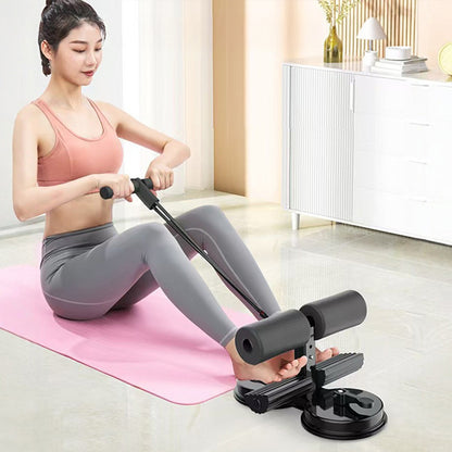 Sit-Up Assistant with Elastic Drawstring Core, AB Trainer Aids Double Suction Cup Core Strength Training Workout Fitness