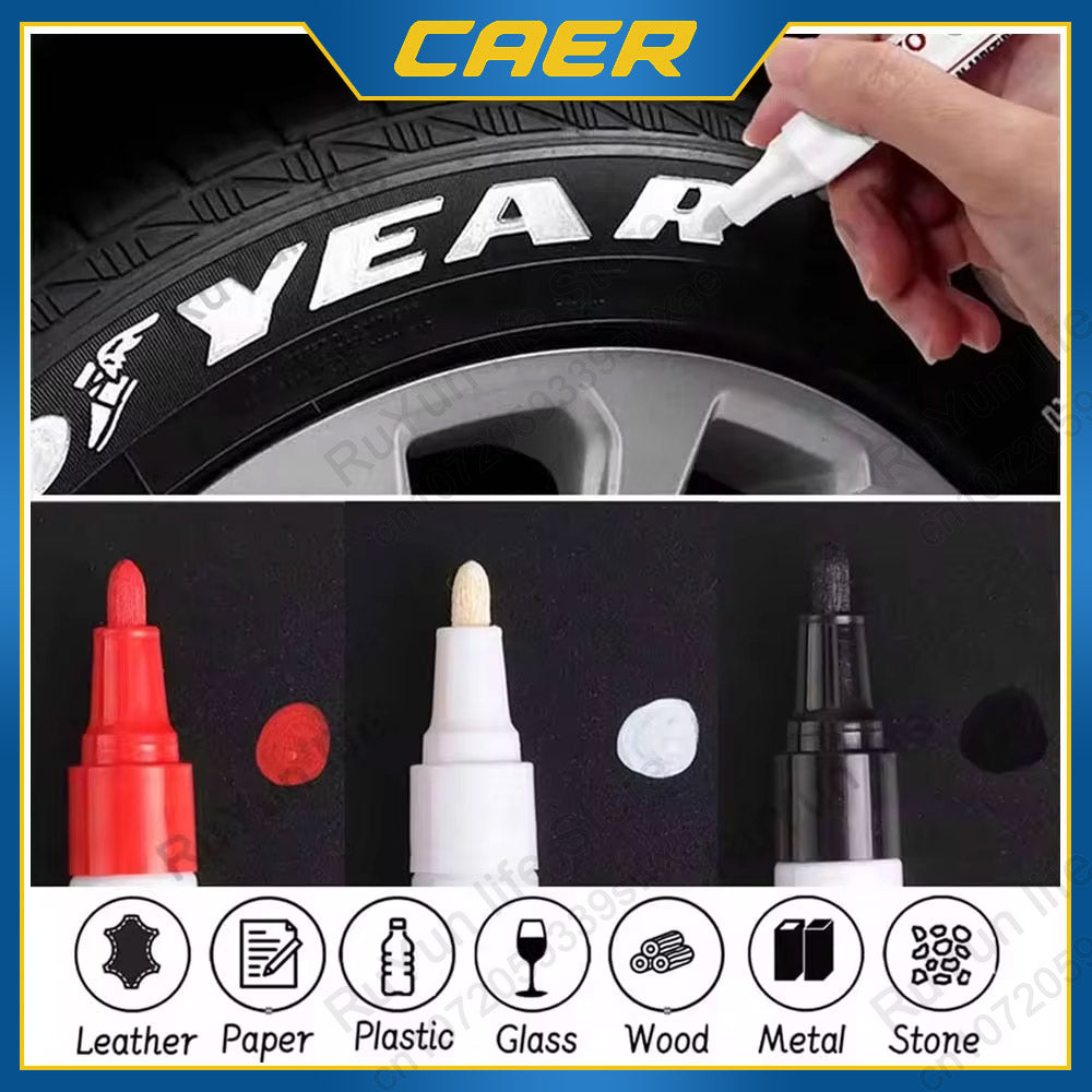 Waterproof Car Oily Painting Pen, Permanent Tyre Marker, Auto Rubber Touch Up Pen for Bike, Metal, Car Surface Repair