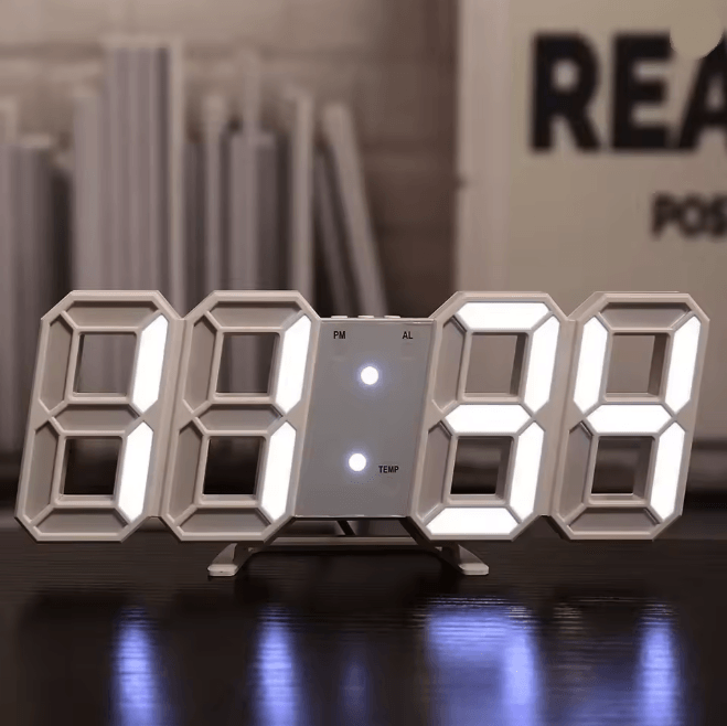 GlowTime 3D LED Digital Wall Clock With Adjustable Brightness And Night Mode 3