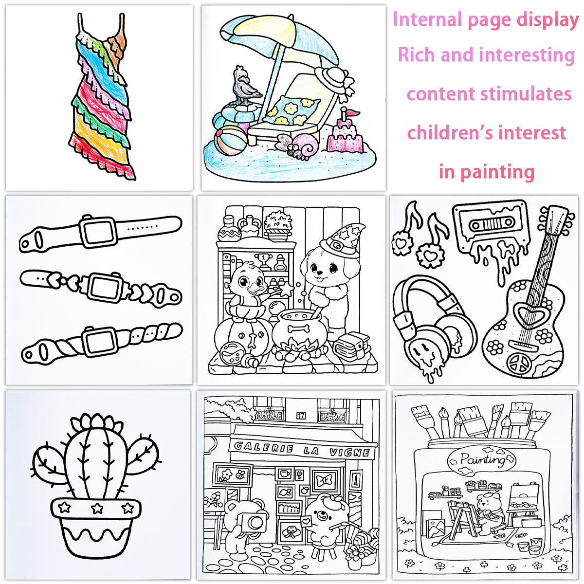 Childrens Anxiety Relief Coloring Book Stress Therapy Art Bold Illustrations Multiple Comforting Th 2