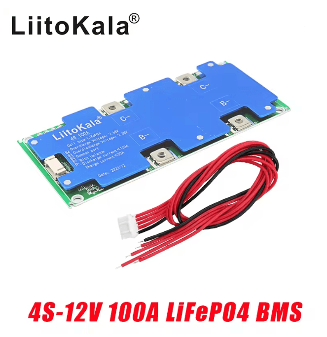 LiitoPower 4S 12V 100A LiFePO4 Battery Management System with Balanced Charging