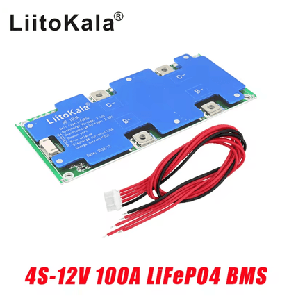 LiitoPower 4S 12V 100A LiFePO4 Battery Management System with Balanced Charging