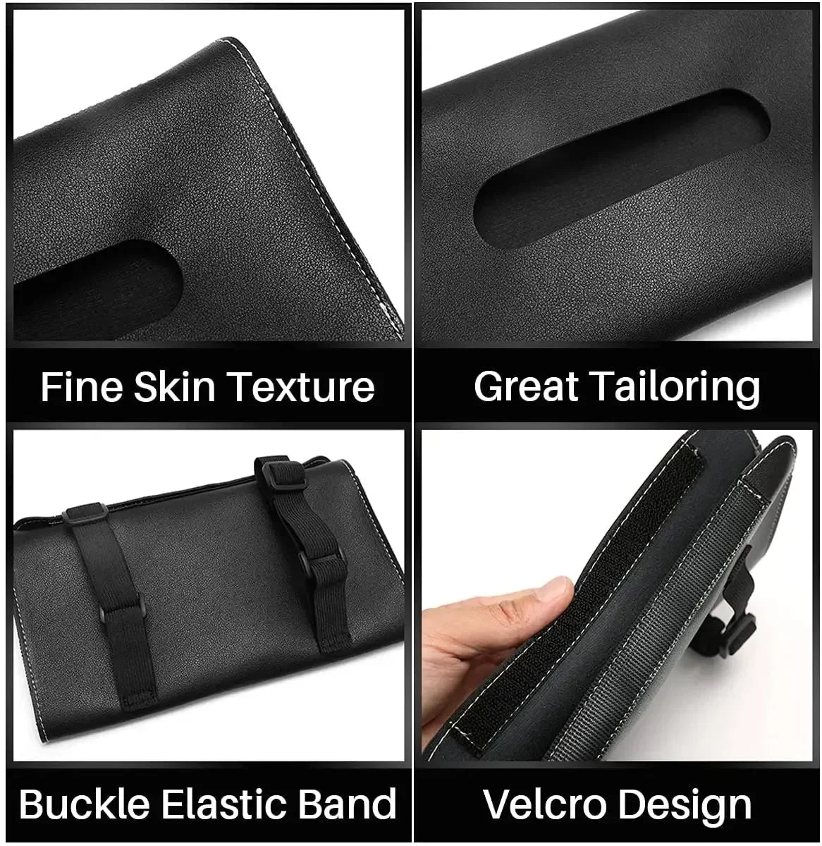 PU Leather Car Sun Visor Tissue Box Holder Auto Interior Storage Decoration 1PC Space Saver 4