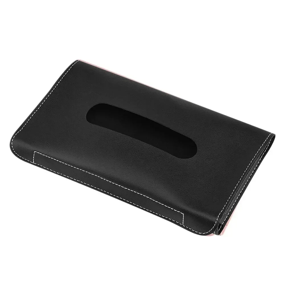 PU Leather Car Sun Visor Tissue Box Holder Auto Interior Storage Decoration 1PC Space Saver 5