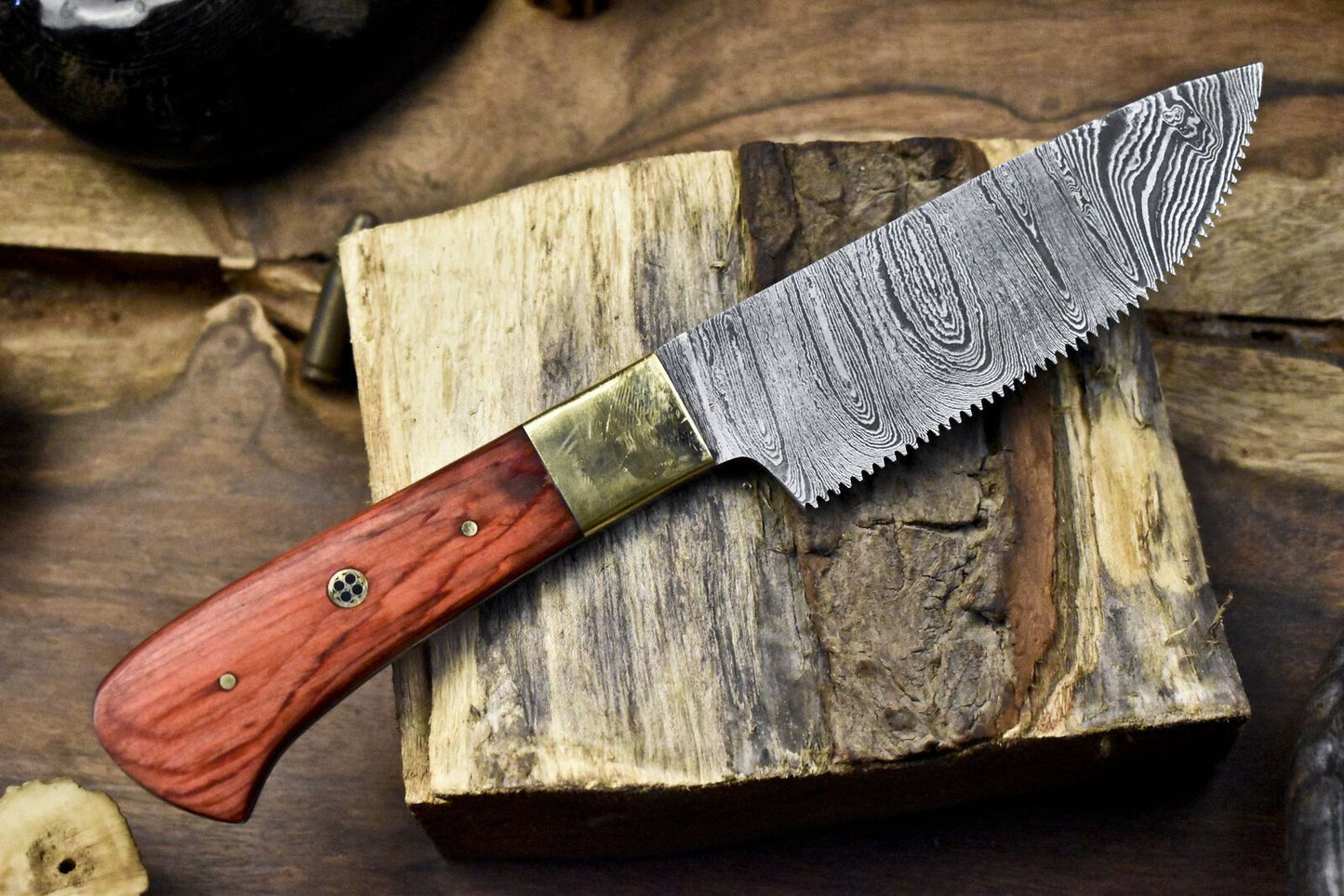 Custom Hand Forged Twist Pattern Damascus Steel Chef Knife  9 Handmade Kitchen 1