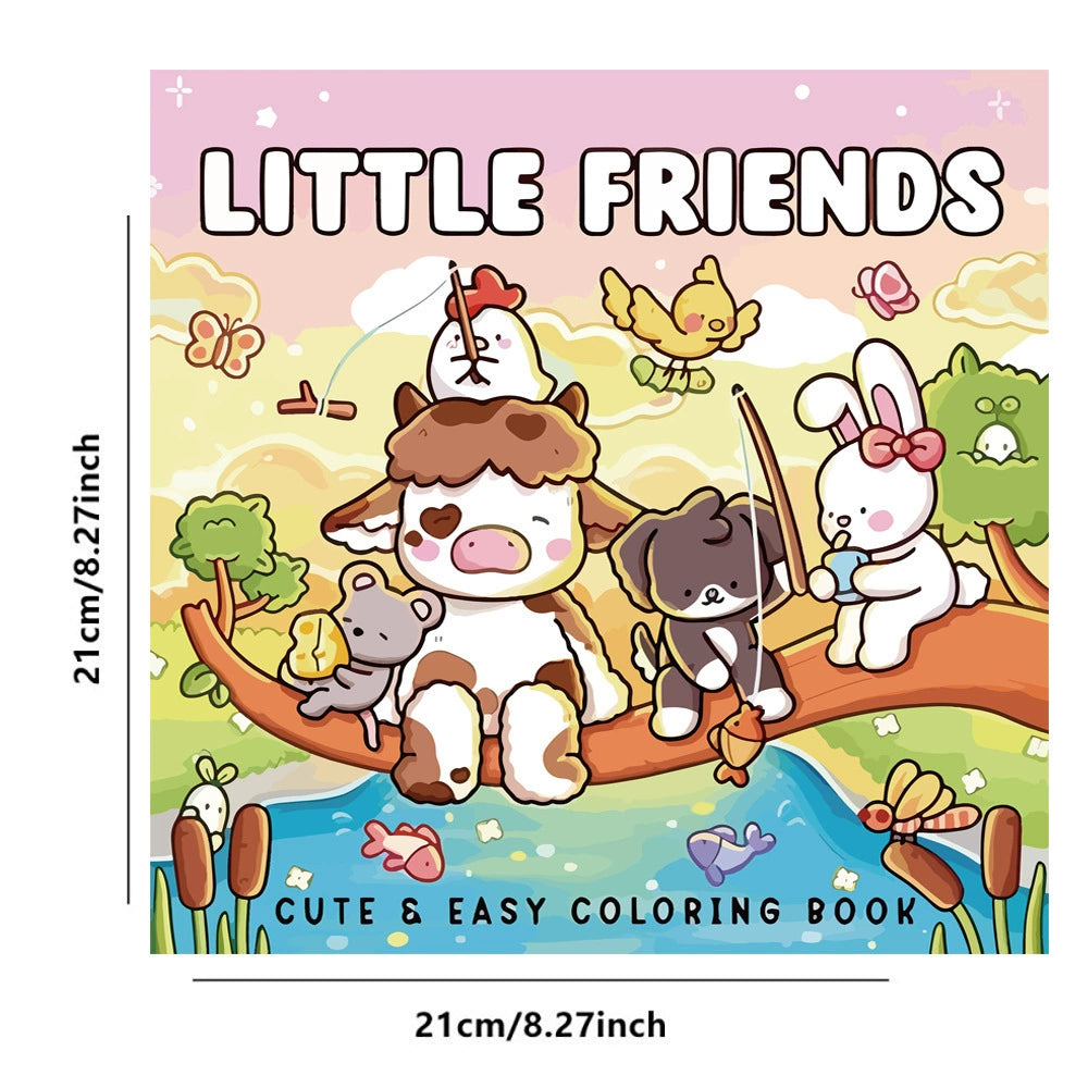 Little Friends Coloring Book, Fun Animal Designs for Stress Relief, Great for Teens and Adults
