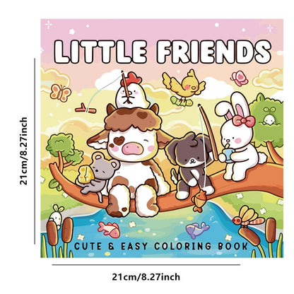 Little Friends Coloring Book, Fun Animal Designs for Stress Relief, Great for Teens and Adults