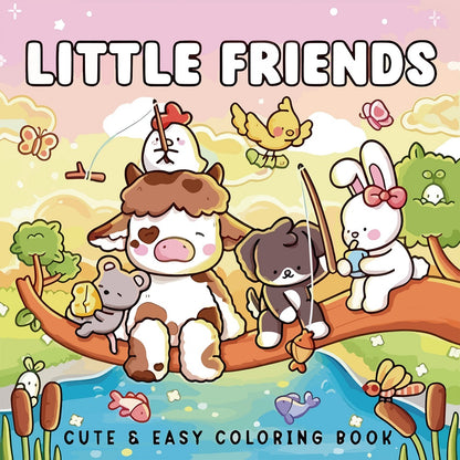 Little Friends Coloring Book, Fun Animal Designs for Stress Relief, Great for Teens and Adults