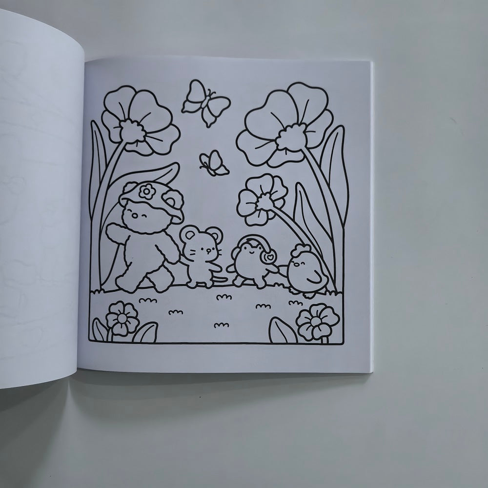 Little Friends Coloring Book, Fun Animal Designs for Stress Relief, Great for Teens and Adults