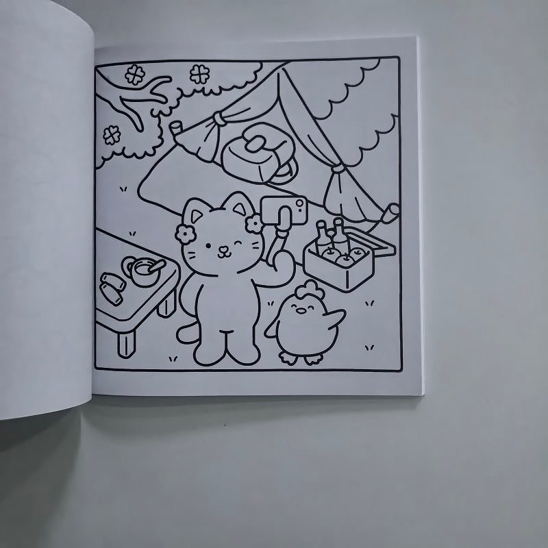 Little Friends Coloring Book, Fun Animal Designs for Stress Relief, Great for Teens and Adults