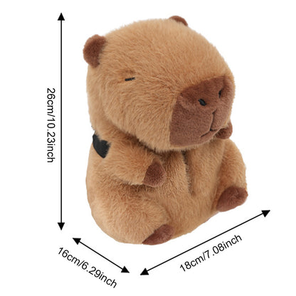 Creative Car Tissue Box, Capybara Cartoon Design, Backseat Tissue Case with Fix Strap, Car Seat Back Paper Bag