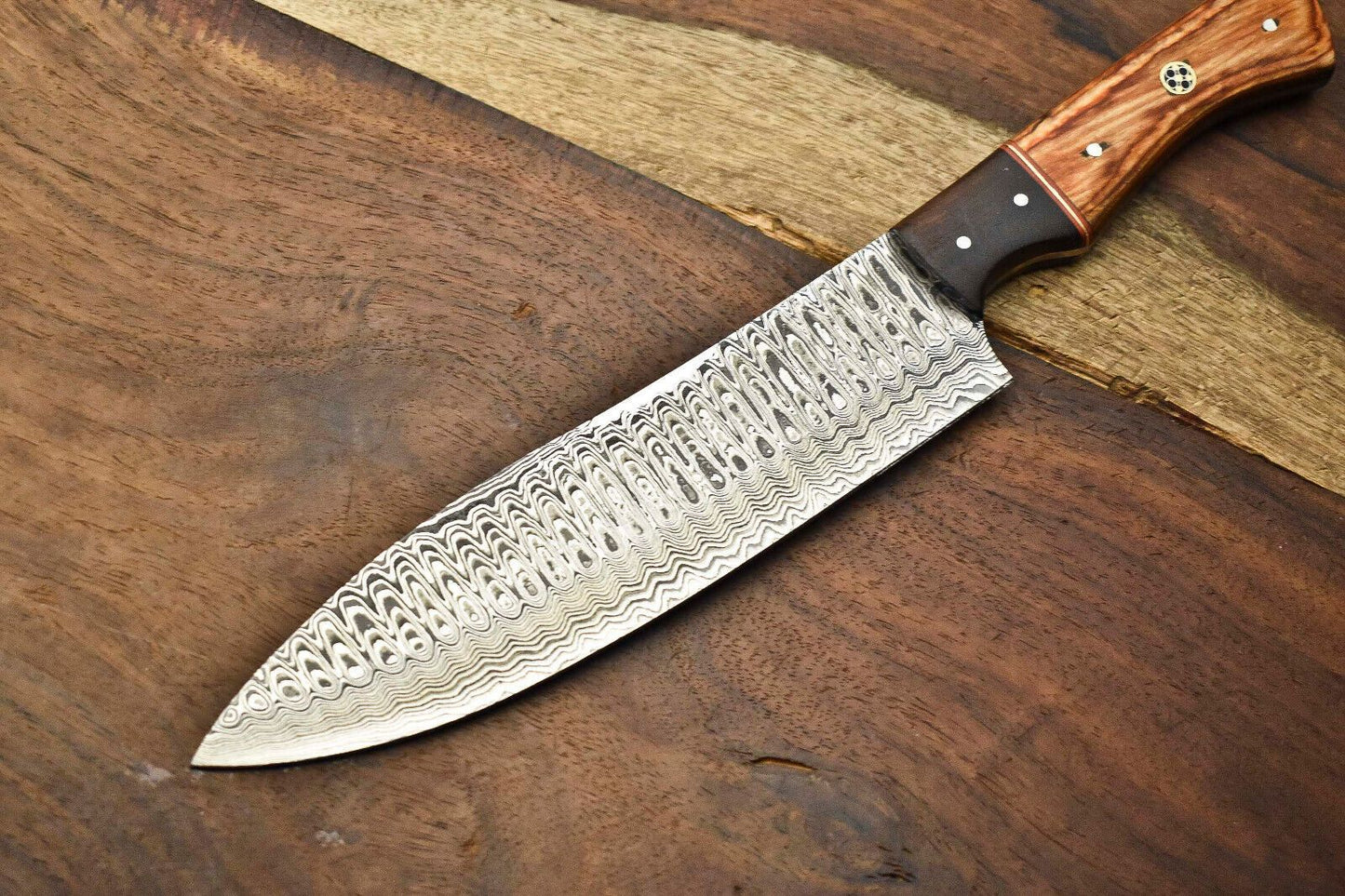 Custom Handmade Damascus Steel Chef Knife  Full Tang Sport Knife  384 Layer Forged Blade 2
