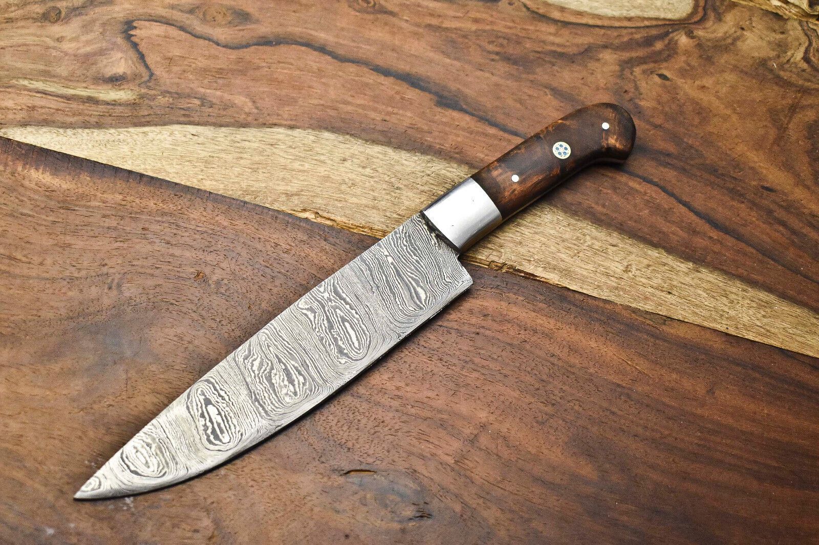 Hand Forged Damascus Steel Chef Knife | Full Tang Handmade Kitchen & Sport Knife
