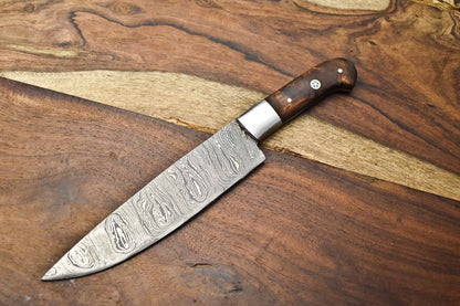Hand Forged Damascus Steel Chef Knife | Full Tang Handmade Kitchen & Sport Knife