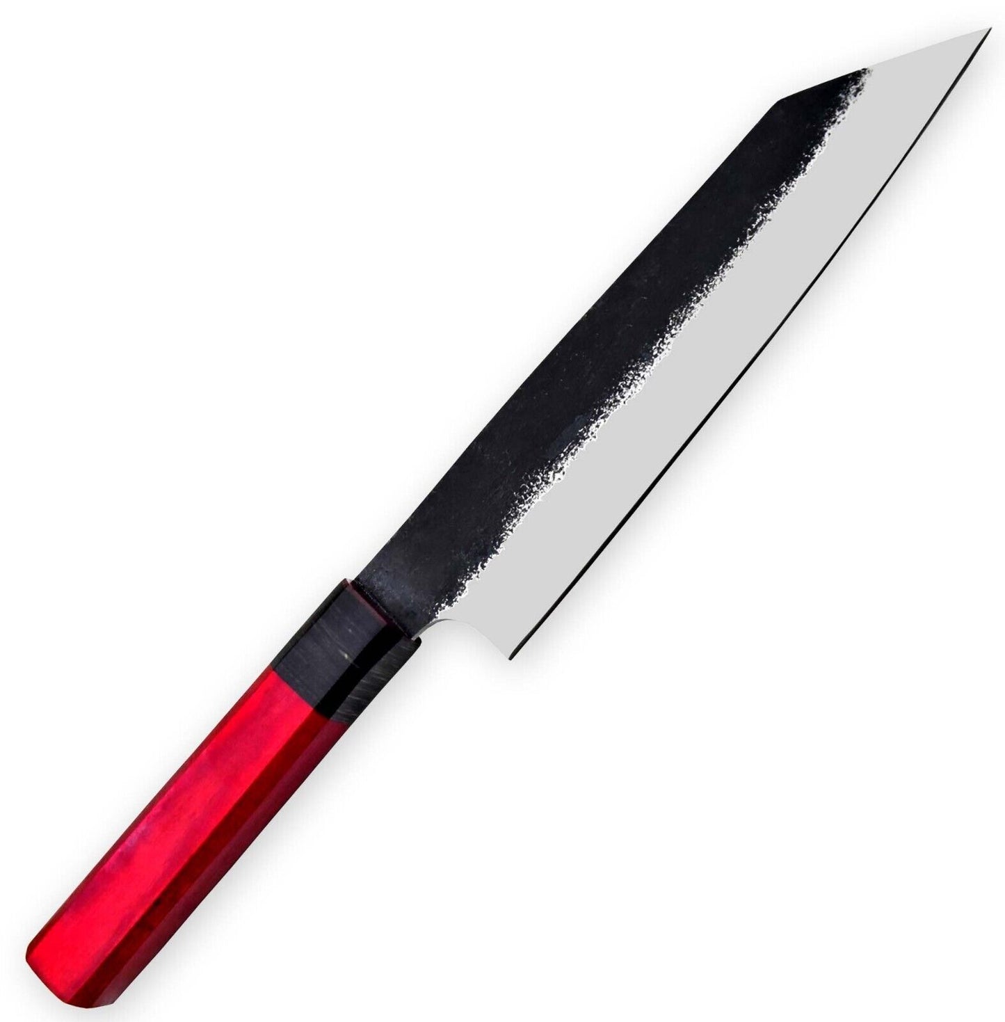 Custom Handmade Hammered 12C27 Steel Chef Knife  Fixed Blade Kitchen Knife With Wooden Handle 2