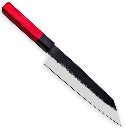 Custom Handmade Hammered 12C27 Steel Chef Knife | Fixed Blade Kitchen Knife with Wooden Handle