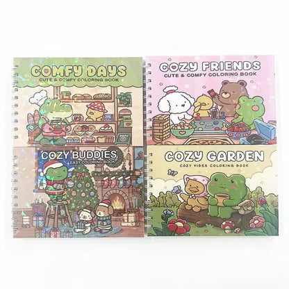 Cozy Friends & Comfy Days Coloring Book, Creative Fun and Stress Relief Art for Adults and Teens, The Perfect Gift