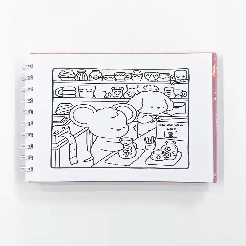 Cozy Friends & Comfy Days Coloring Book, Creative Fun and Stress Relief Art for Adults and Teens, The Perfect Gift
