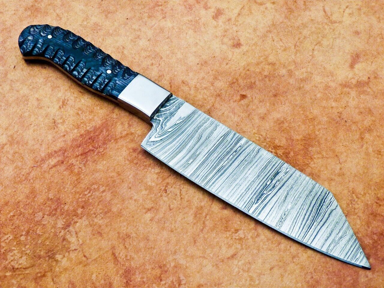 12 Handmade Damascus Steel Professional Chef Knife  Custom Forged Kitchen Knife With Hard Wood Hand 1