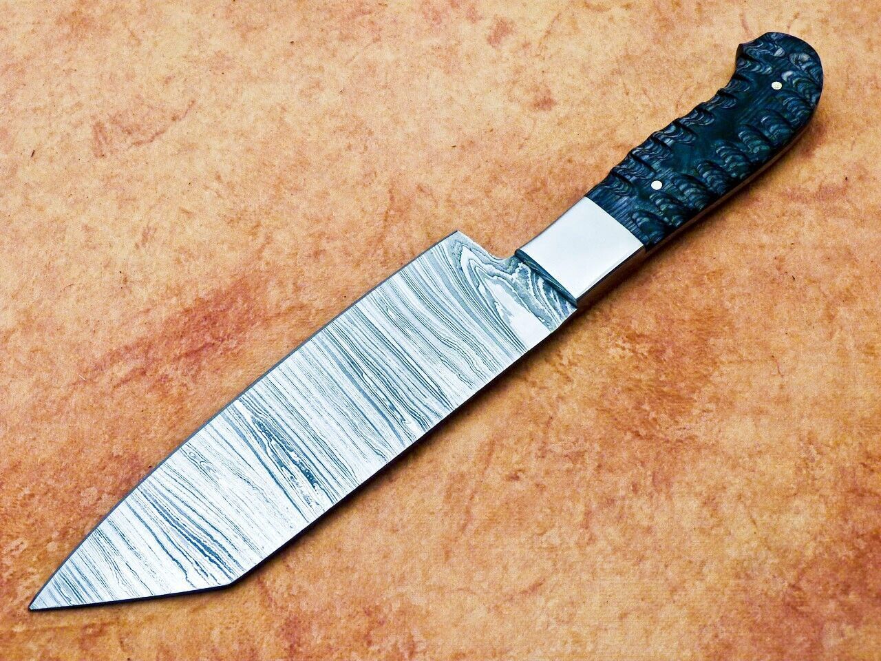 12 Handmade Damascus Steel Professional Chef Knife  Custom Forged Kitchen Knife With Hard Wood Hand 2