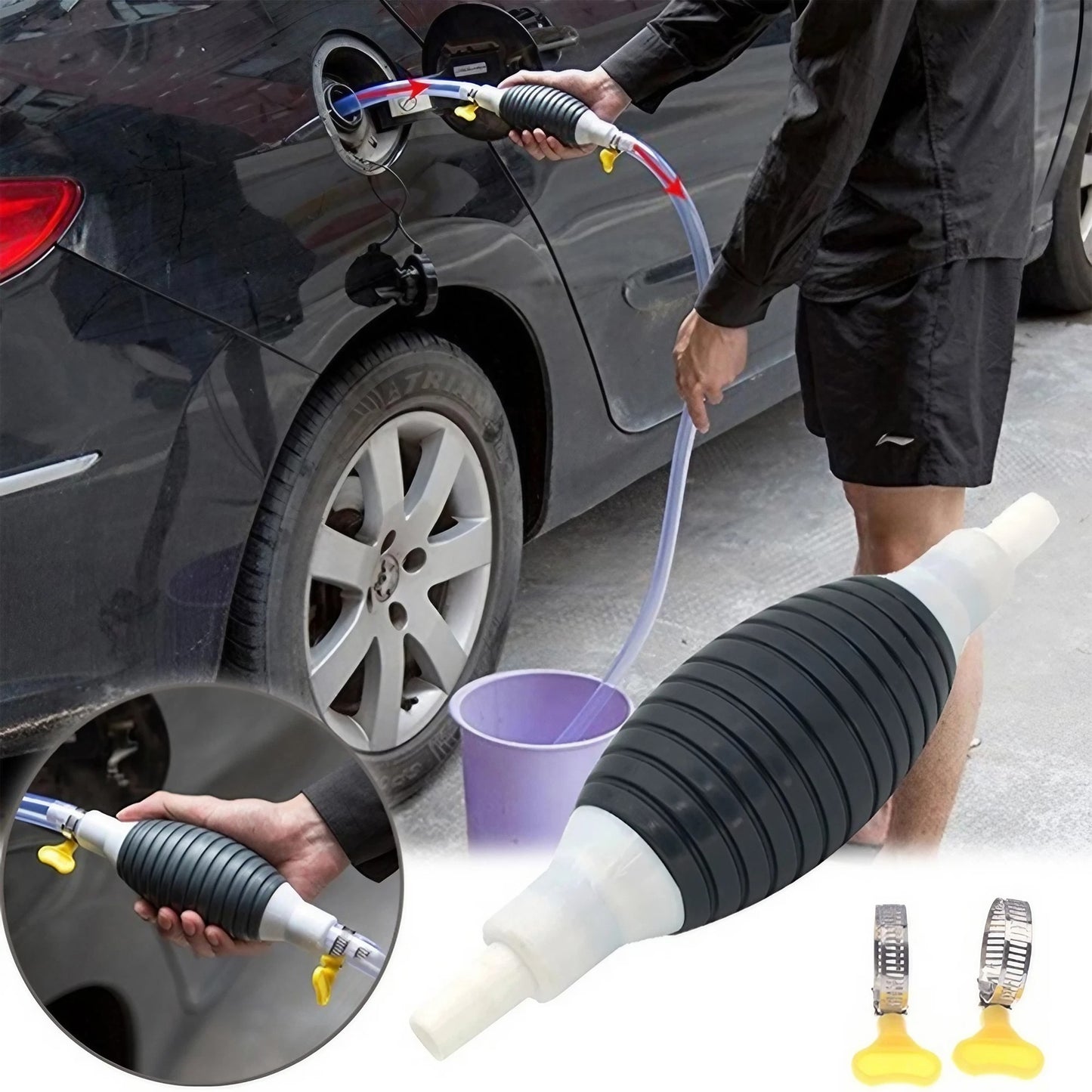 Fuel Gas Hand Primer, Car Manual Pump, Fuel Line Transfer Pump Tool