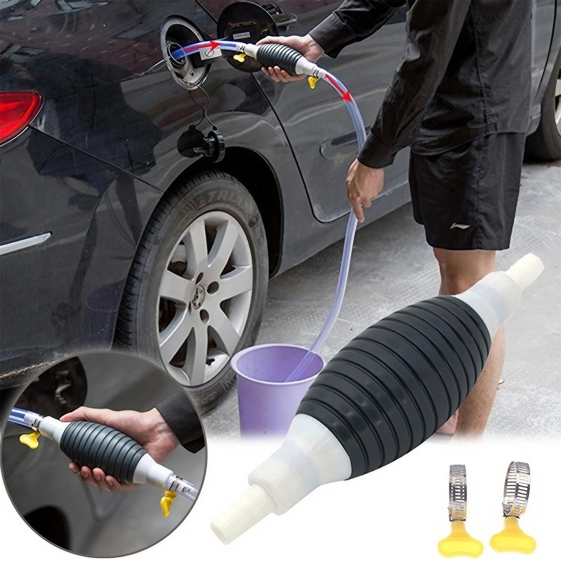 Fuel Gas Hand Primer, Car Manual Pump, Fuel Line Transfer Pump Tool