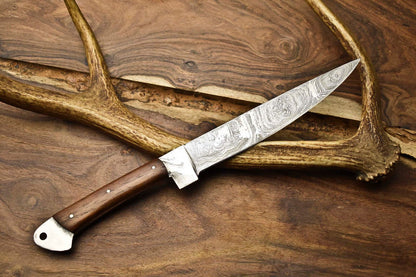 12 Forged Damascus Steel Chef Knife  Handcrafted Kitchen Knife With Brass Bolster 3