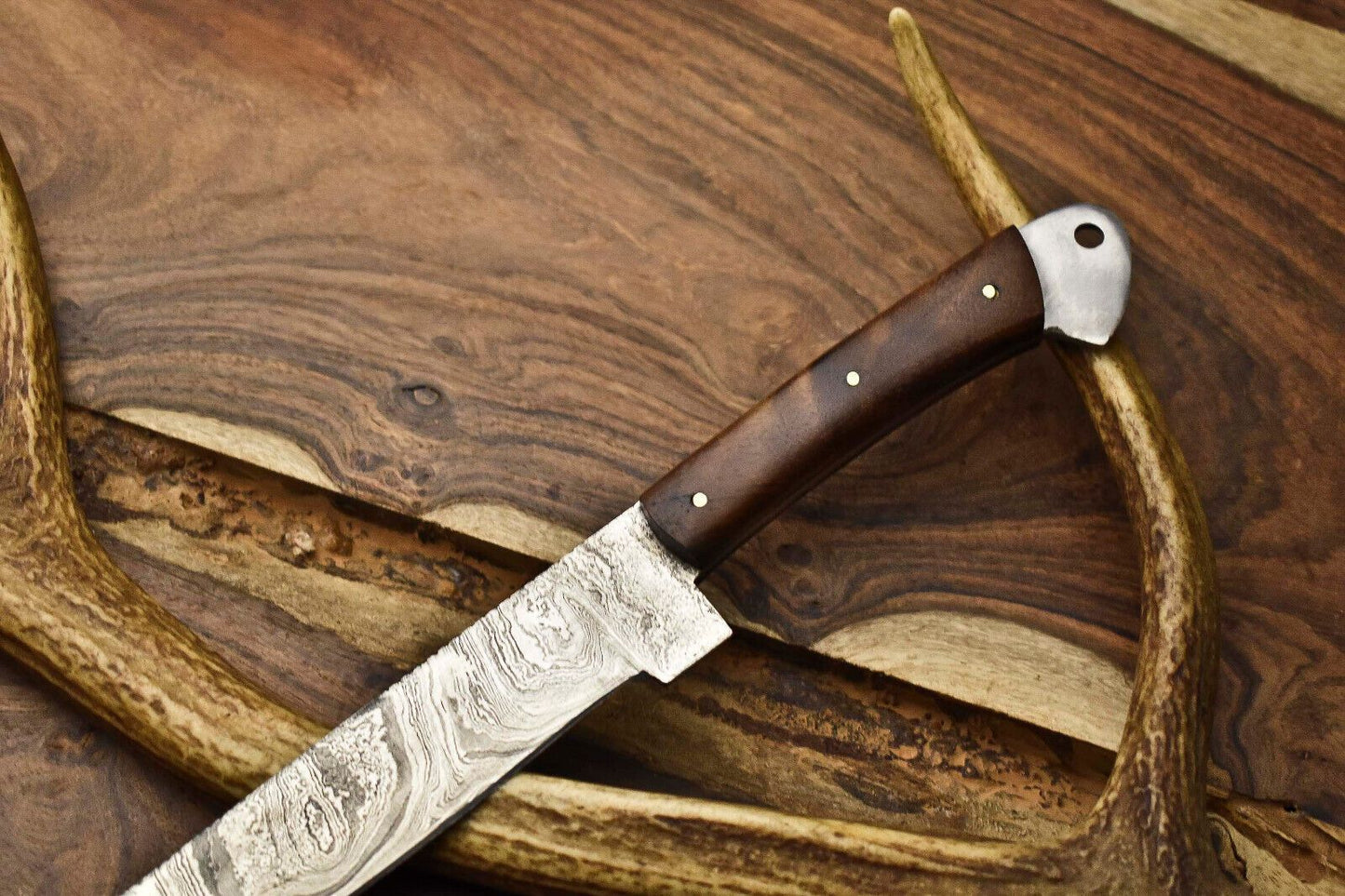 12 Forged Damascus Steel Chef Knife  Handcrafted Kitchen Knife With Brass Bolster 1