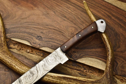 12 Forged Damascus Steel Chef Knife  Handcrafted Kitchen Knife With Brass Bolster 1