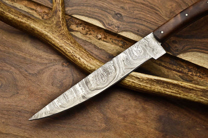 12 Forged Damascus Steel Chef Knife  Handcrafted Kitchen Knife With Brass Bolster 2