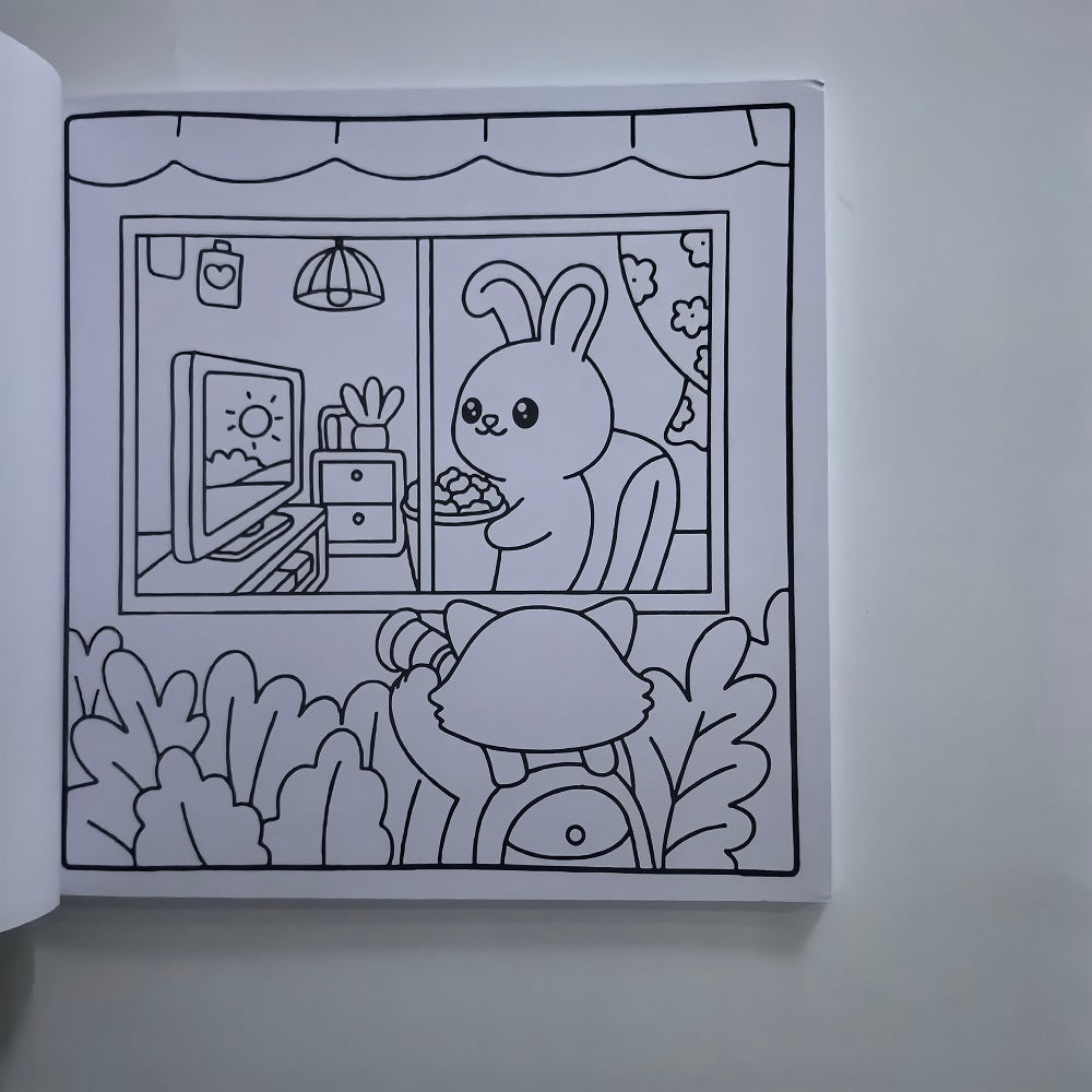 Fuzzy Felons Coloring Book for Adults, Cute Animal Characters, Calming Scenes for Stress Relief, Creative Gift for Teens