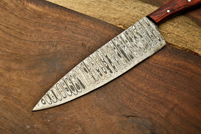 Artisan Damascus Steel Chef Knife  Custom 12 Kitchen Knife With Wooden Handle 2