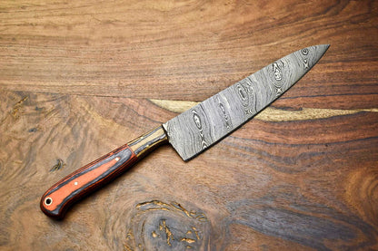 Forged Damascus Steel Chef Knife | Premium 12" Handmade Kitchen Knife