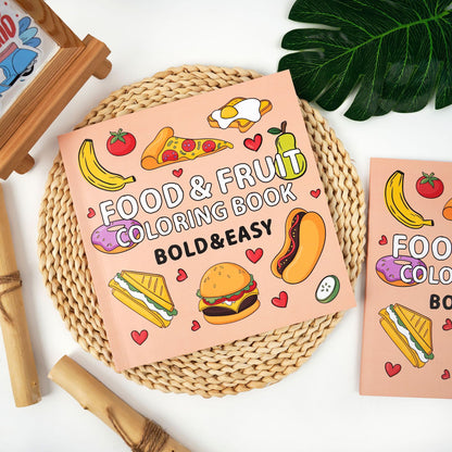 Food and Fruit Graffiti Coloring Book, Creative Art Activity for Kids, Childrens Coloring Book
