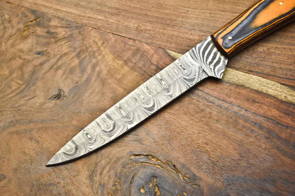 12 Damascus Steel Kitchen Knife  Custom Forged Chef Knife With Wooden Handle 2