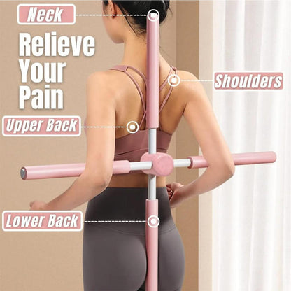 Postures Corrector Yoga Stick, Back Stretcher for Neck Pain Relief, Portable Workout Equipment for Home