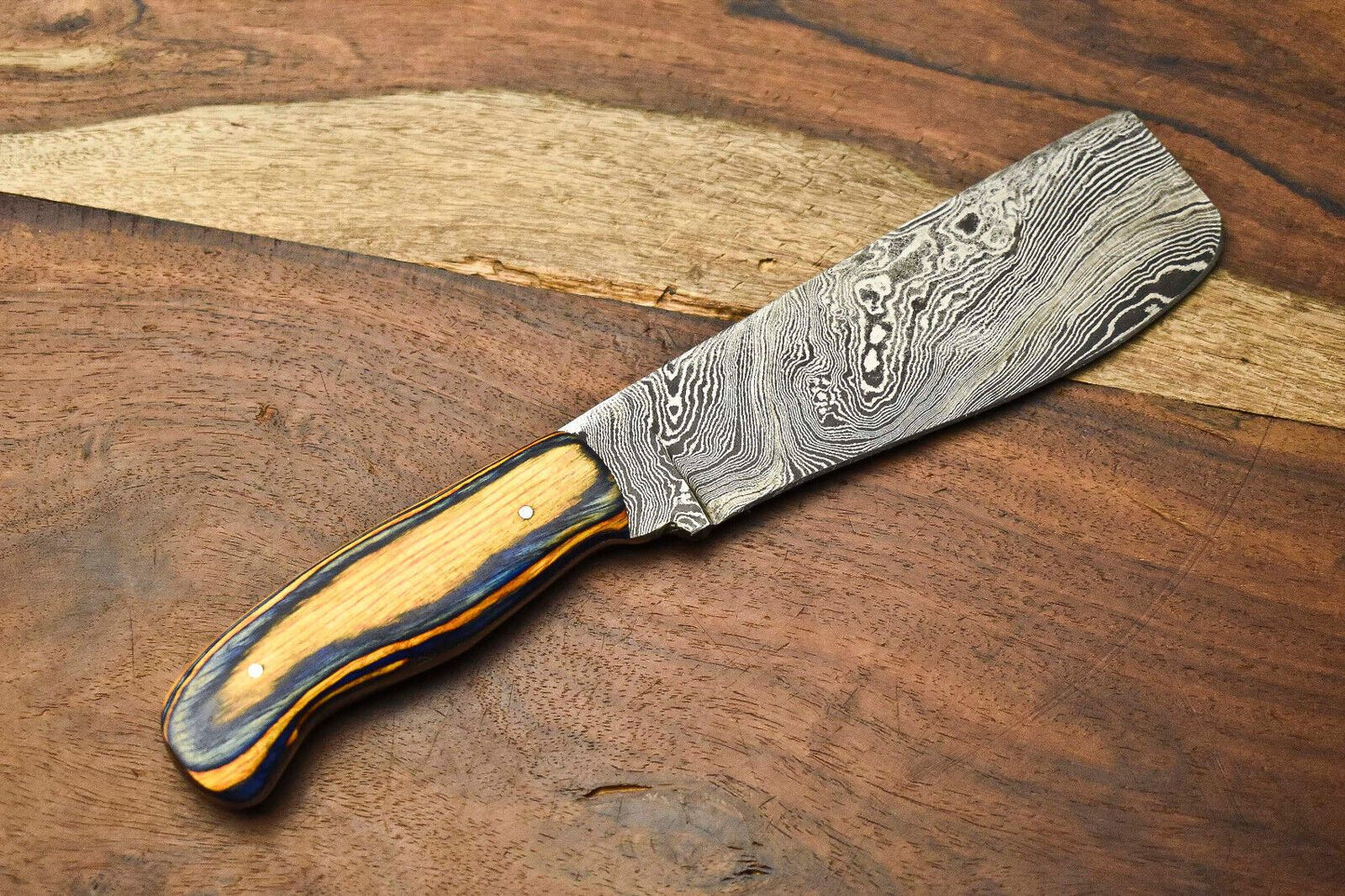 12 Handcrafted Damascus Steel Kitchen Knife  Premium Chef Knife With Brass Bolster 3