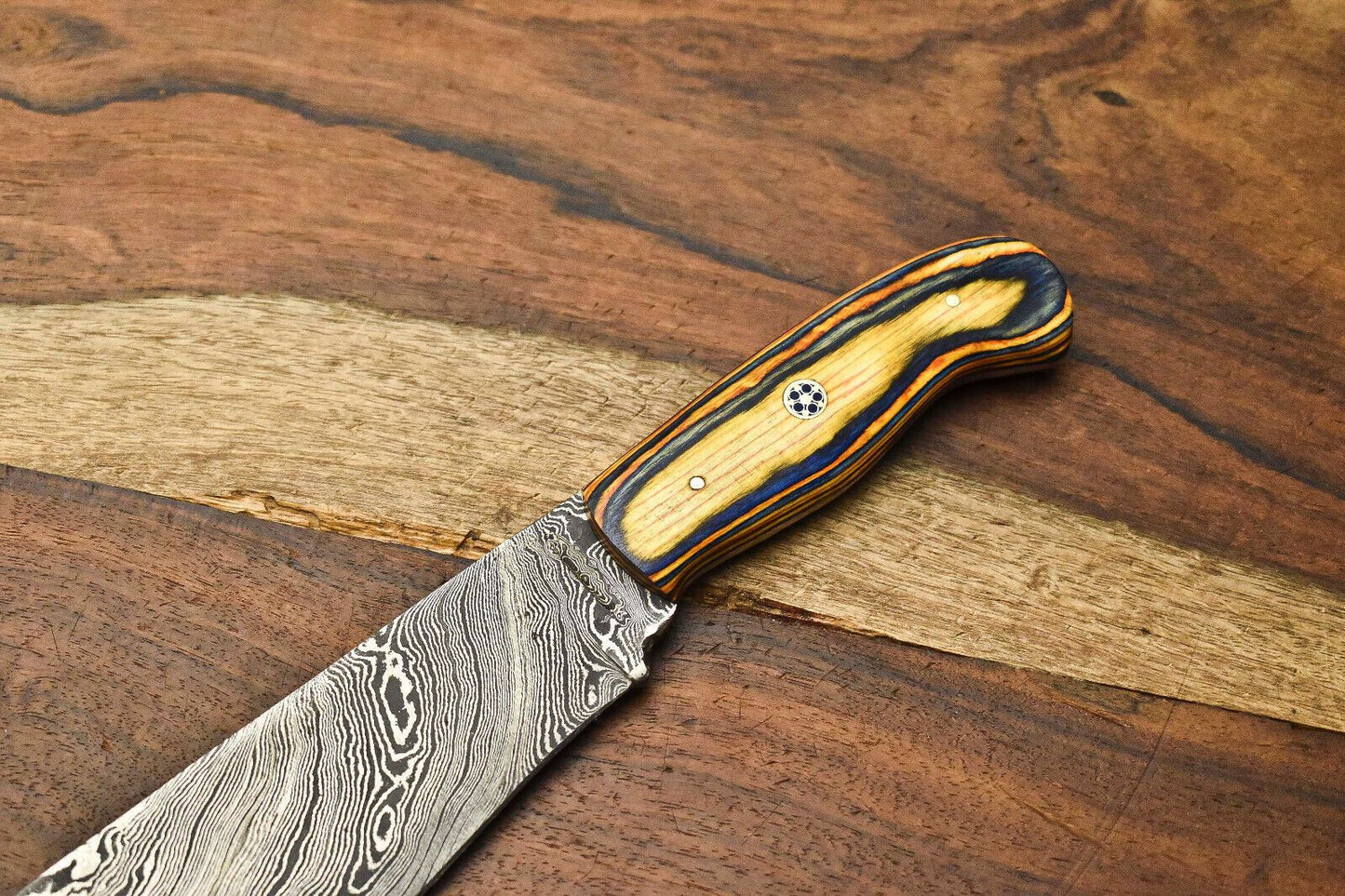 12 Handcrafted Damascus Steel Kitchen Knife  Premium Chef Knife With Brass Bolster 1