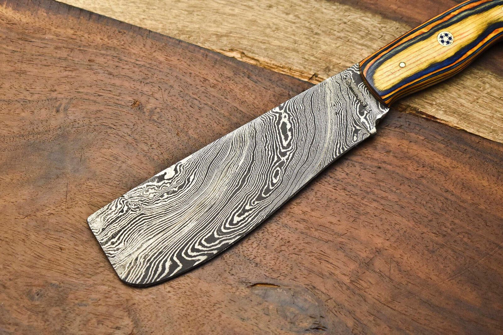 12 Handcrafted Damascus Steel Kitchen Knife  Premium Chef Knife With Brass Bolster 2