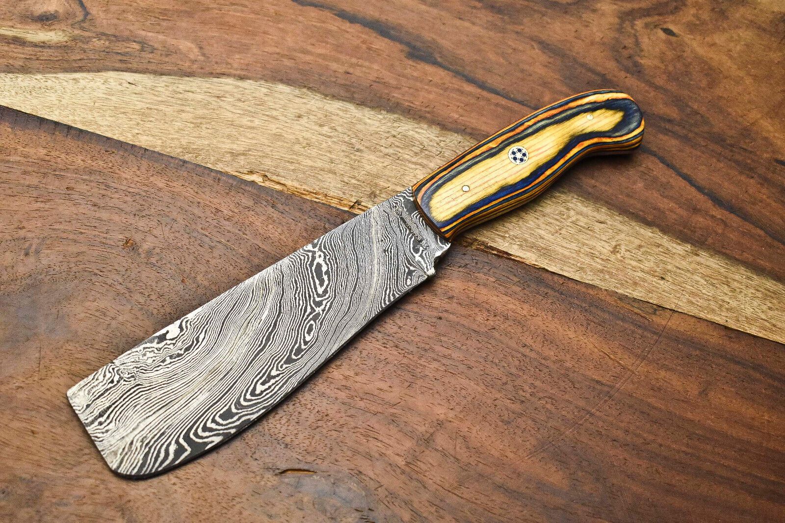 12" Handcrafted Damascus Steel Kitchen Knife | Premium Chef Knife with Brass Bolster