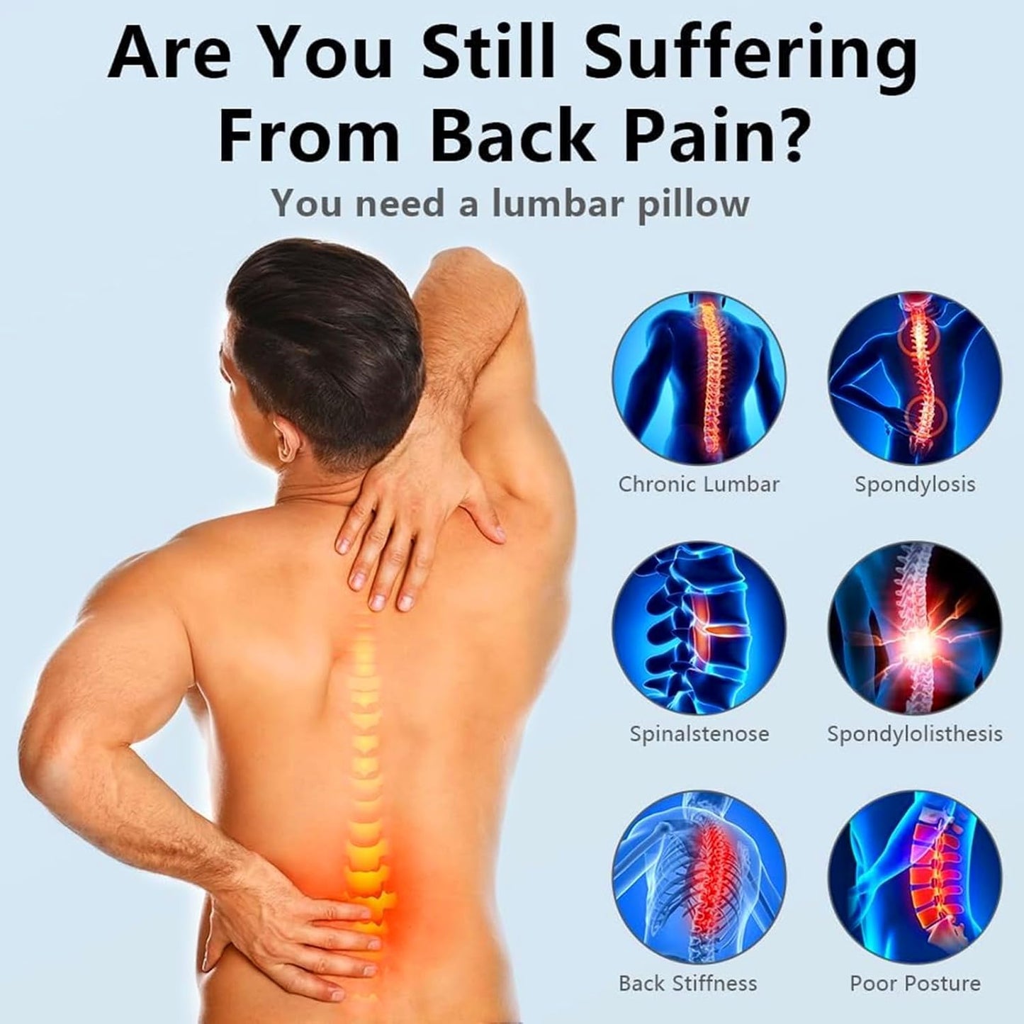 Spine Correction Back Exercise, Lumbar Cervical Traction Massage Pillow, Hump Back Fitness Stretching Equipments