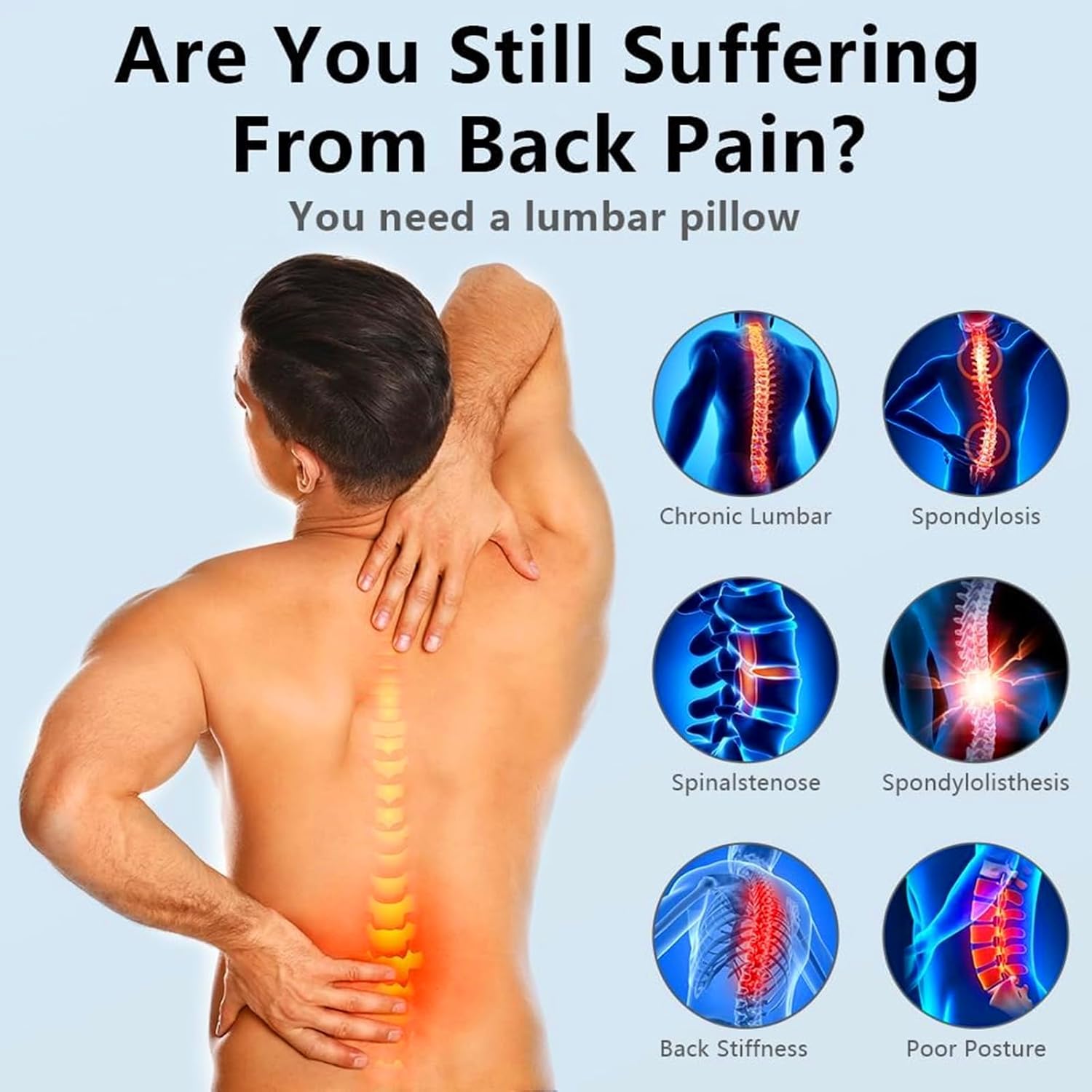 Spine Correction Back Exercise, Lumbar Cervical Traction Massage Pillow, Hump Back Fitness Stretching Equipments