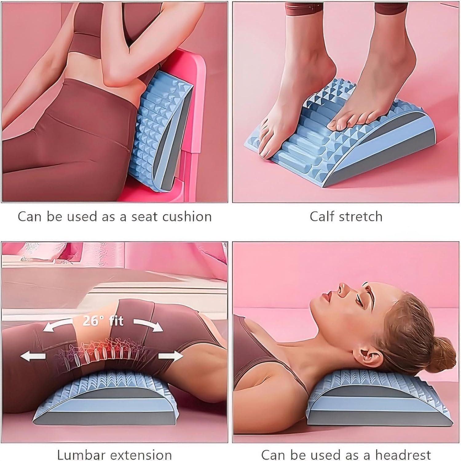 Spine Correction Back Exercise, Lumbar Cervical Traction Massage Pillow, Hump Back Fitness Stretching Equipments