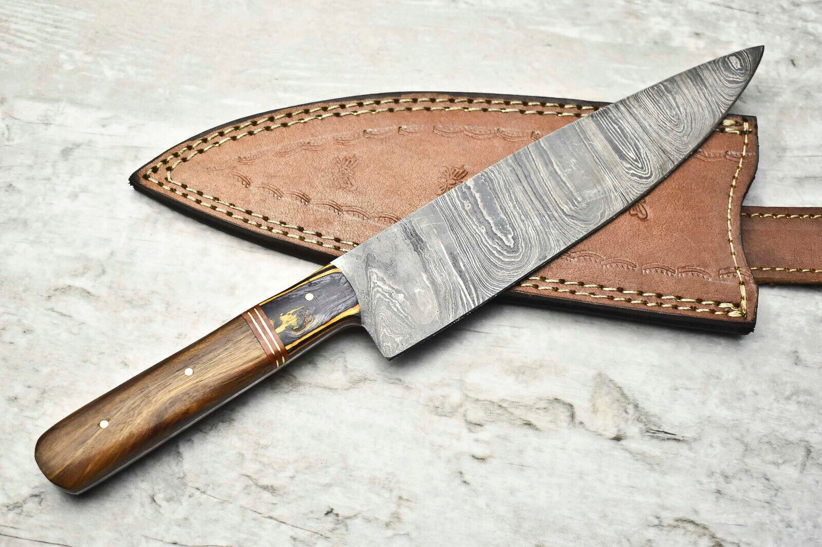 Master Forged Damascus Steel Chef Knife  Handmade 12 Inch Kitchen Tool Gift 1