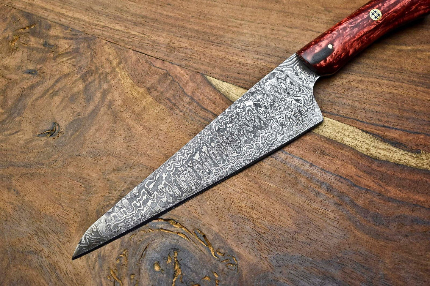 Professional Handmade Damascus Chef Knife  Custom Forged 12 Inch Kitchen Knife 2